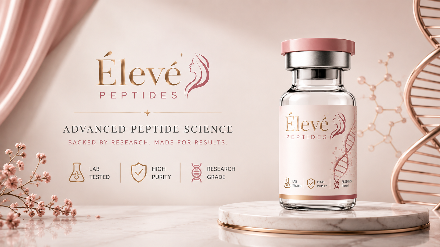 Élevé Peptides — NSW-owned Australian research peptide supplier, 99%+ HPLC-MS verified purity, same-day Sydney dispatch